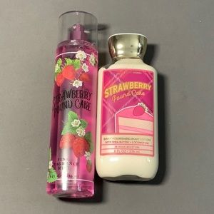 Bath and Body Works Strawberry Pound Cake LOT 2 PCS